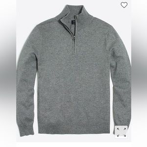 Grey J. Crew Quarter Zip Sweater